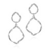 Earrings with two irregular links in sterling silver