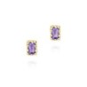 Rectangular amethyst earrings in 18k gold vermeil