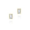 Rectangular blue topaz earrings in 18k gold vermeil