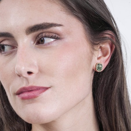 Moss Agate Earrings with 18K Gold Vermeil