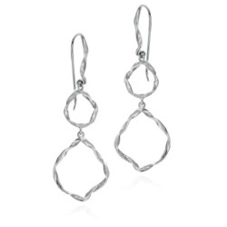 Irregular hook earrings in sterling silver
