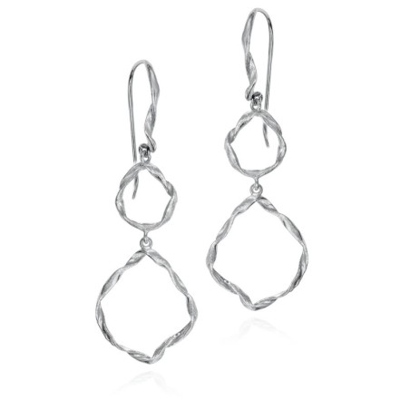 Pendientes de gancho irregulares plata de ley
