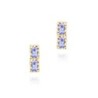 Pendientes midi con iolita rectangular en baño de oro 18k
