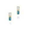 Midi multicolor rectangular gemstone earrings in 18k gold vermeil