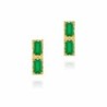 Pendientes midi con ónix verde rectangular en baño de oro 18k