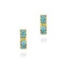 Pendientes midi con turquesa rectangular en baño de oro 18k