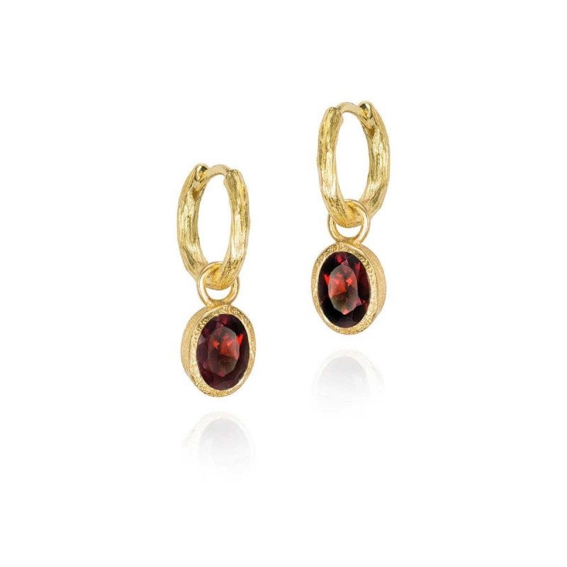 Pendientes GRANATE plata/baño oro
