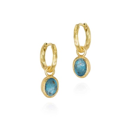 Pendientes TURQUESA plata/baño oro