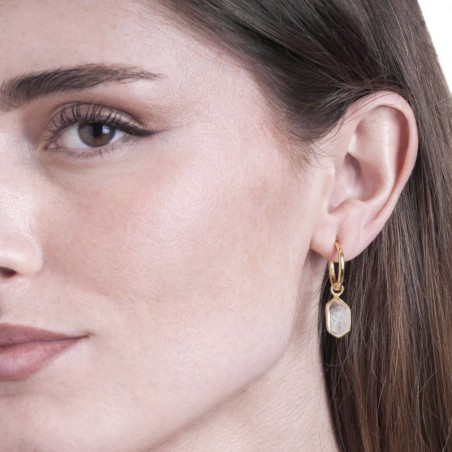 Pendientes HERKIMER de Plata.  Baño de Oro 18k