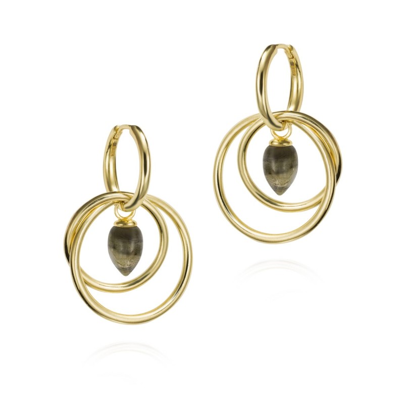 Pendientes PENDULUM de Plata. Baño de Oro 18k