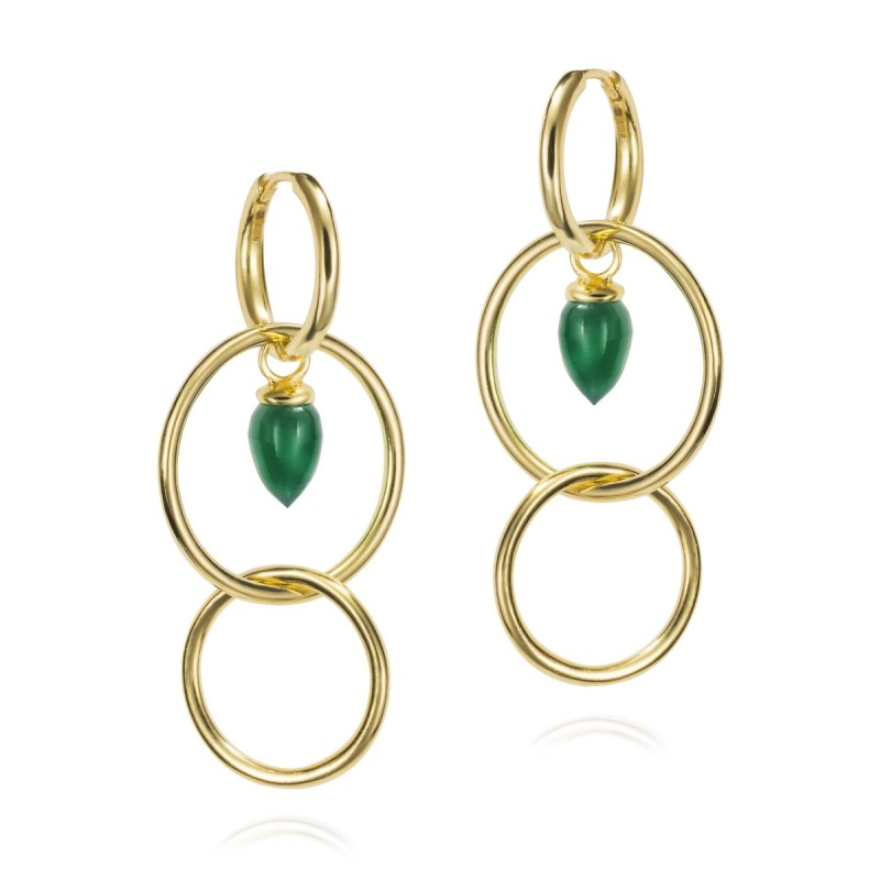 Pendientes PENDULUM de Plata. Baño de Oro 18k
