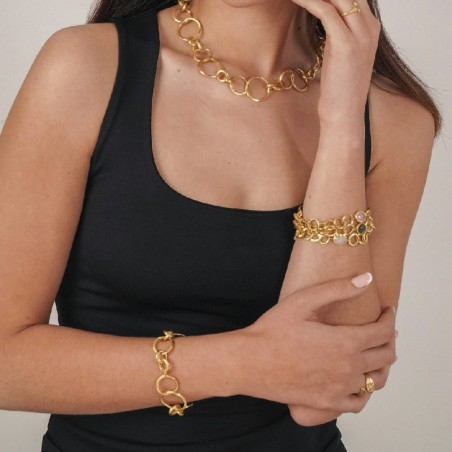 Pulsera   FLORENCE de Plata.  Baño de Oro 18k