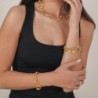 Pulsera   FLORENCE de Plata.  Baño de Oro 18k
