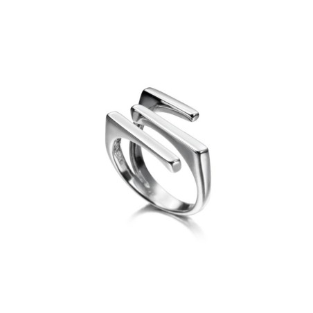 Crossed Shelter ring in sterling silver 925