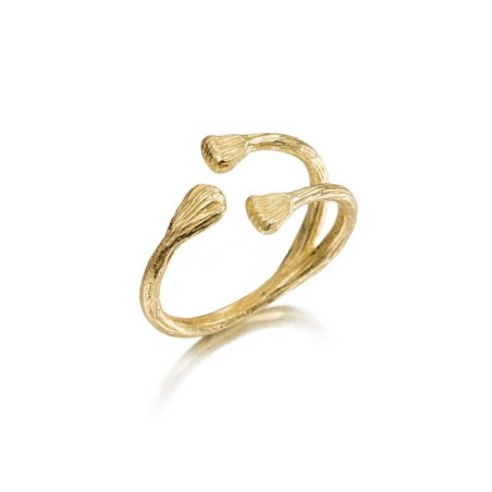 Anillo NUGGETS de Plata. Baño de Oro 18k