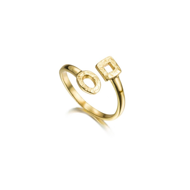 Anillo  DROP de Plata. Baño de Oro 18k