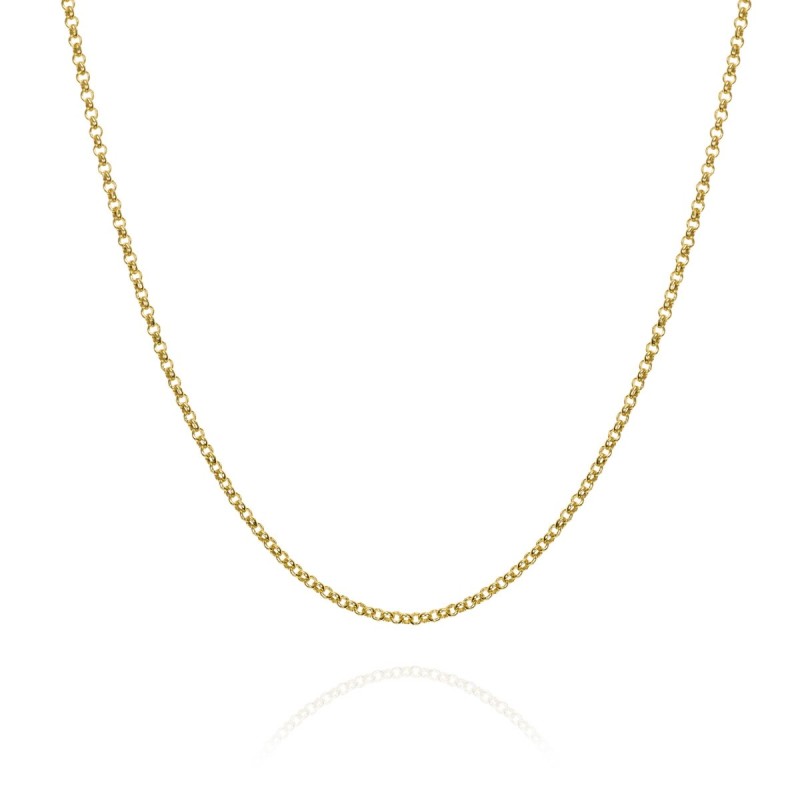 Chain in Silver 45 cm. 18 k Gold