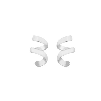 Pendientes curvados de plata de ley 925