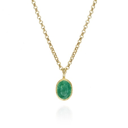 EMERALD pendant sterling silver/gold vermeil