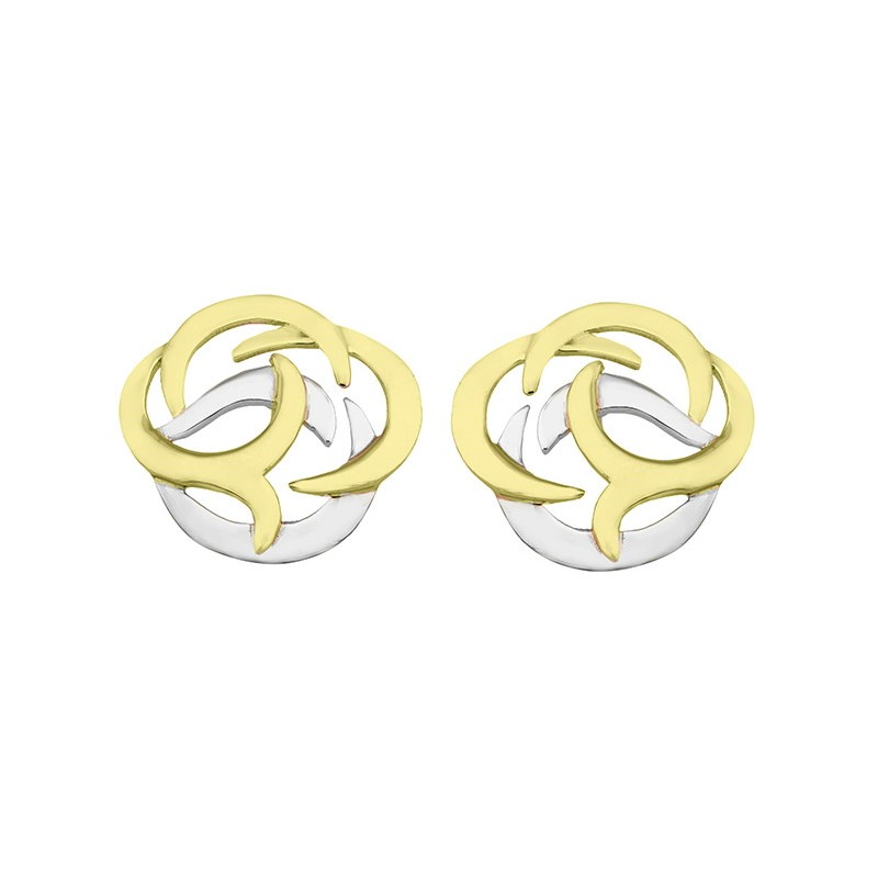Pendientes SHIELD de Plata. Baño de Oro 18k