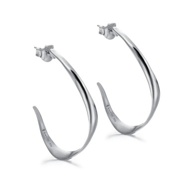 Pendientes aro orgánicos de plata de ley 925
