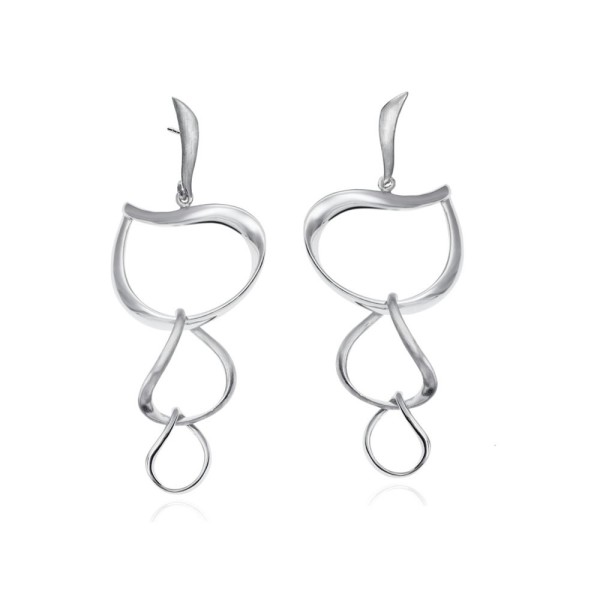 Long organic earrings in sterling silver 925