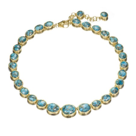 Collar de turquesa en baño de oro 18k