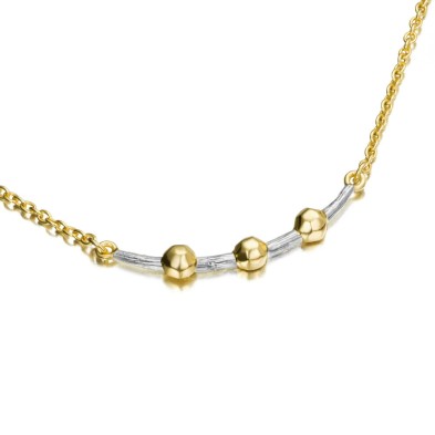 Collar de plata y baño de oro 18k