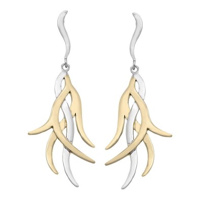 Pendientes ROOTS de Plata. Baño de Oro 18k