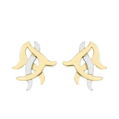 Pendientes ROOTS de Plata. Baño de Oro 18k