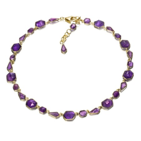 Collar AMATISTA plata/baño oro