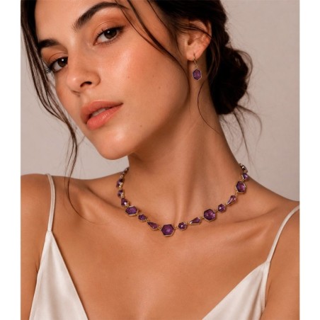 Collar AMATISTA plata/baño oro