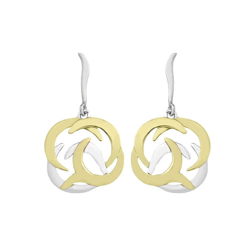 Pendientes SHIELD de Plata. Baño de Oro 18k