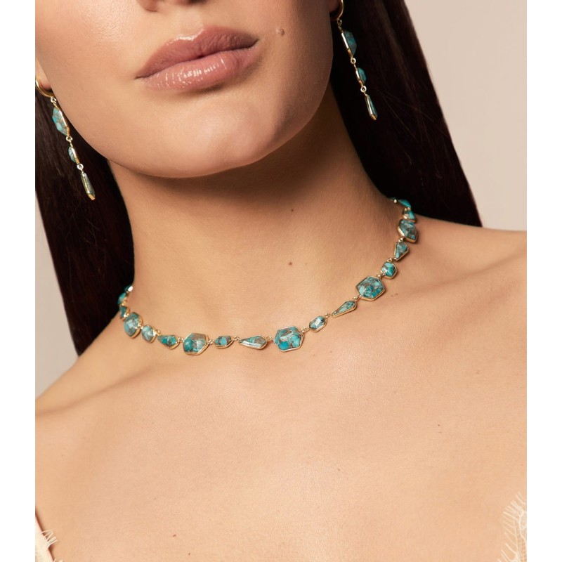 Collar TURQUESA plata/baño oro