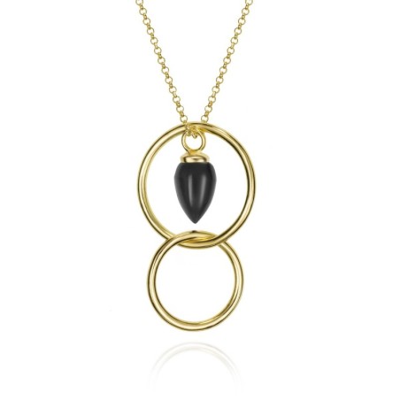Collar PENDULUM de Plata.  Baño de Oro 18k