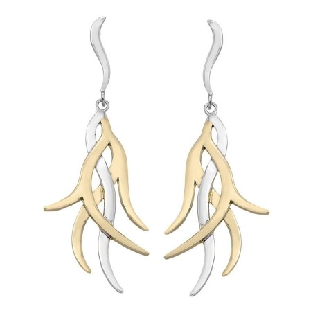 Pendientes ROOTS de Plata. Baño de Oro 18k
