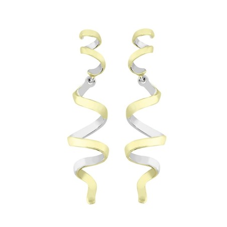 Pendientes CURLS de Plata. Baño de Oro 18k