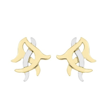 Pendientes ROOTS de Plata. Baño de Oro 18k