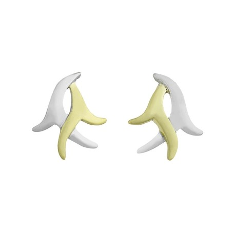 Pendientes ROOTS de Plata. Baño de Oro 18k