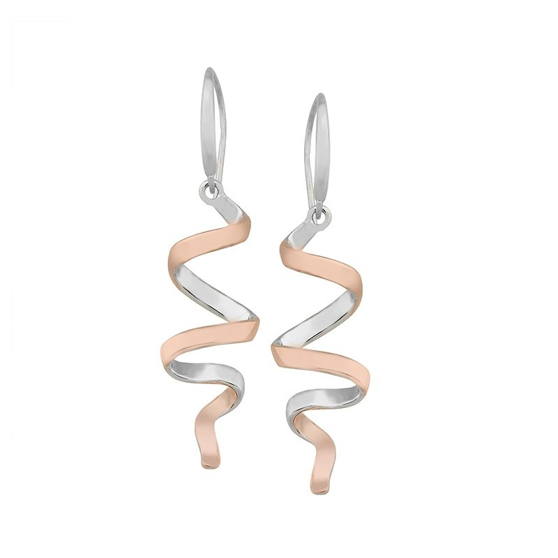 Pendientes CURLS de Plata. Baño de Oro 18k