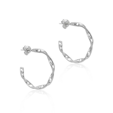 Pendientes aro espiral de plata de ley 925