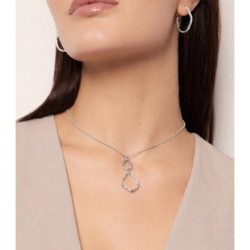Irregular pendant with two links in sterling silver
