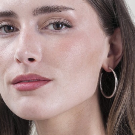 Pendientes de aro en Plata de ley 925