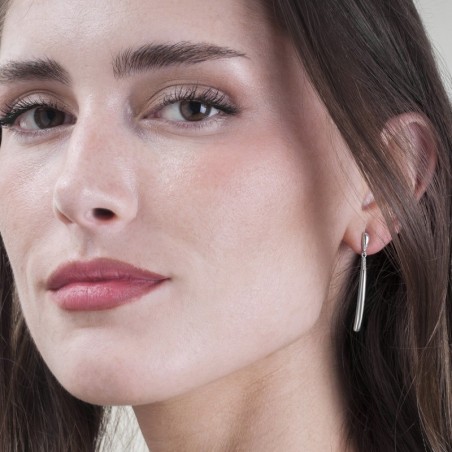 Modern long earrings in sterling silver 925