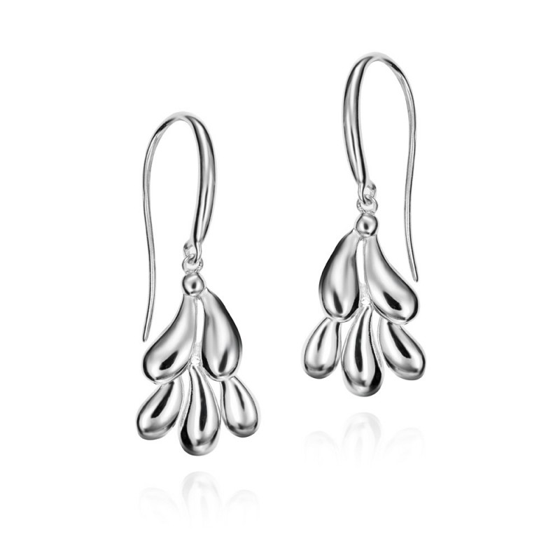 Cotton Organic Hook Earring in Sterling Silver