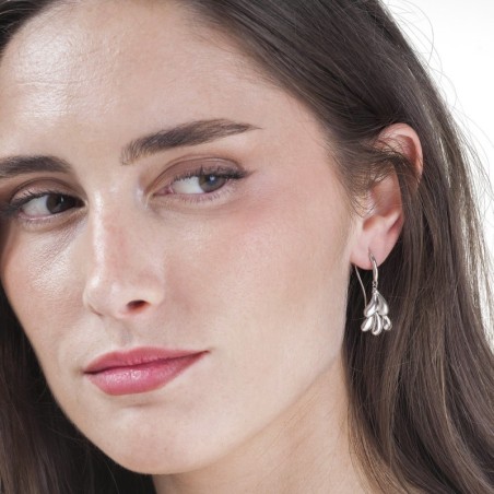 Cotton Organic Hook Earring in Sterling Silver