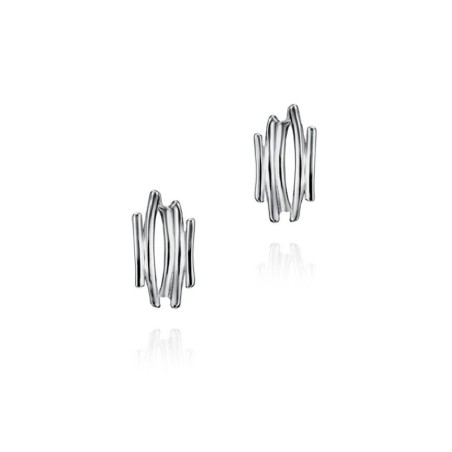 Pendientes midi de plata de ley motivo irregular