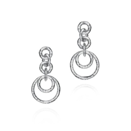 Pendientes con aros entrelazados en plata de ley 925