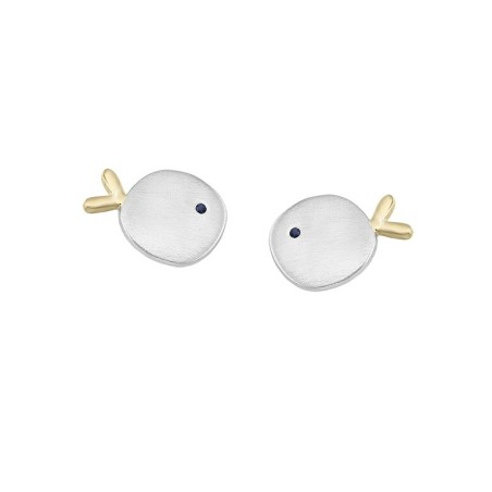 Pendientes peces en plata con baño de Oro