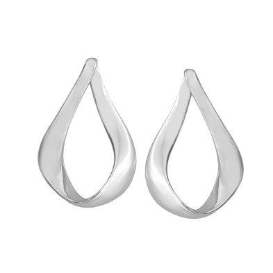 Inverted V design earrings in sterling silver